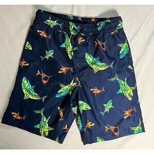 Lands End Swim Trunks Boys Size Large 10-12‎ Printed Volley